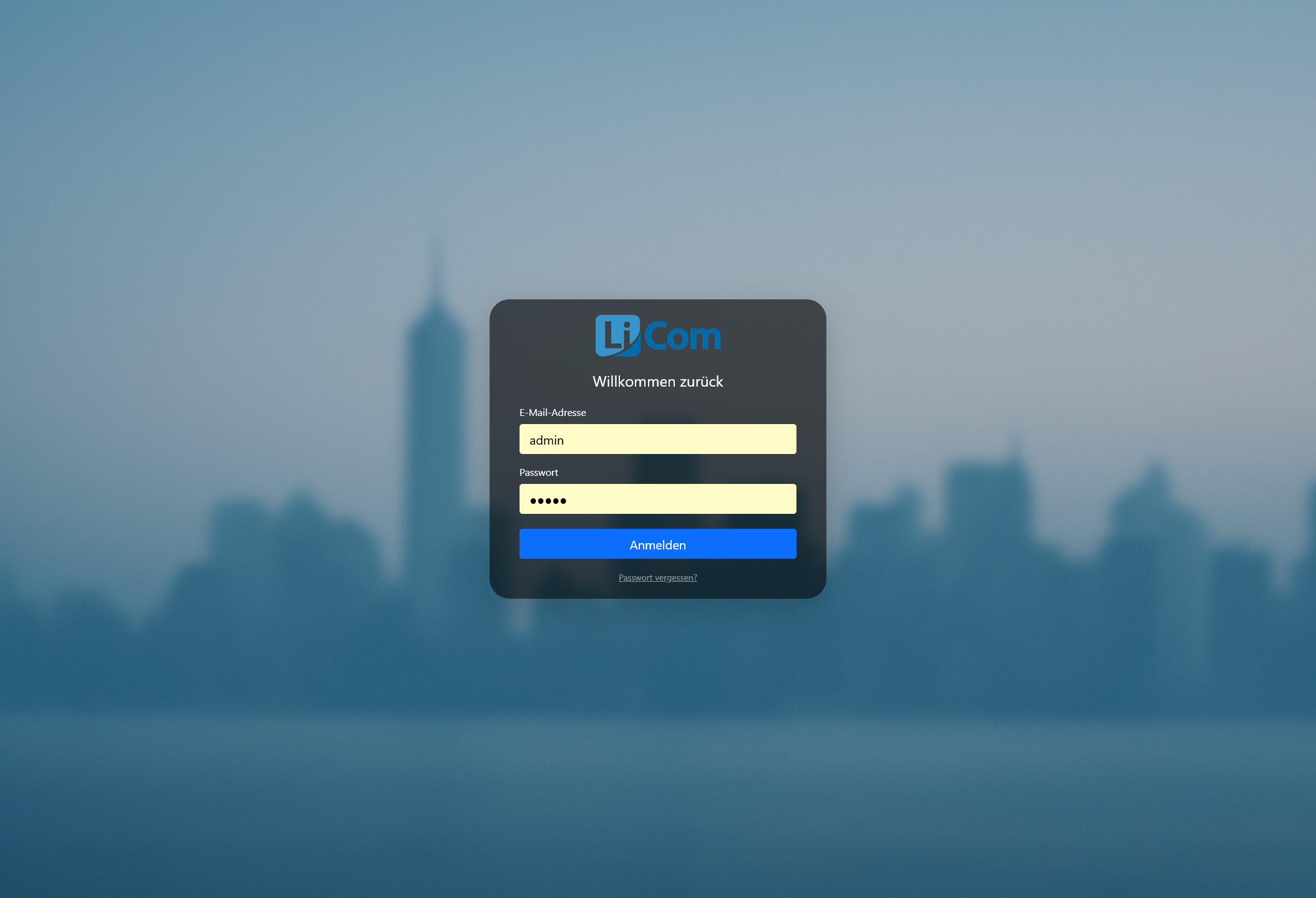 LiCom Dashboard Vorschau